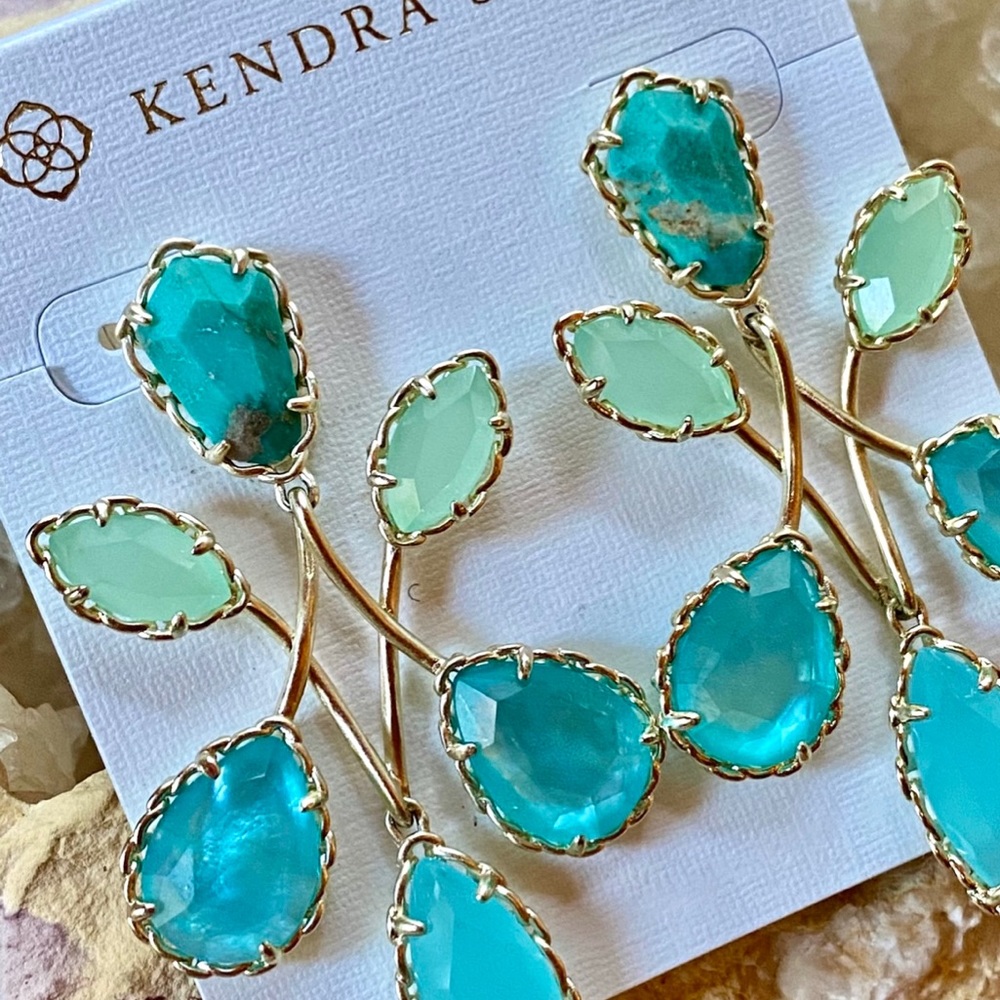 🌺🎉HP🎉🌺 NWT Kendra Scott Gwyneth Gold Statement Earrings - Picture 4 of 12